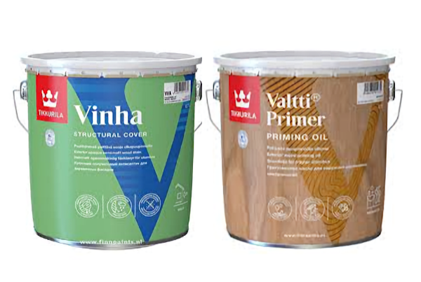 2 emmers: tikkurila vinha en tikkurila valtti primer